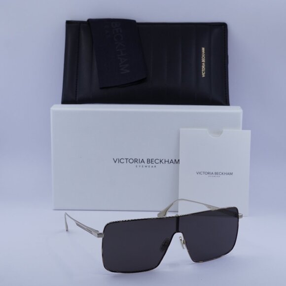 Victoria Beckham VB238S 701 Shield Sunglasses – Gold/Smoke - Picture 1 of 10